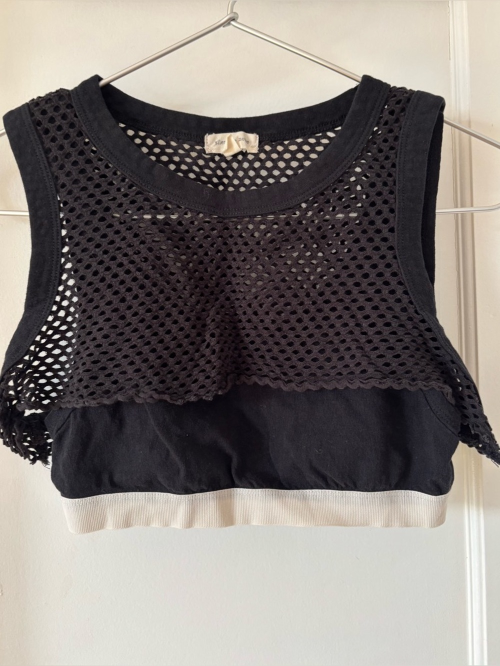 Urban Outfitters Silence + Noise Black Mesh Crop Bra Tank Top